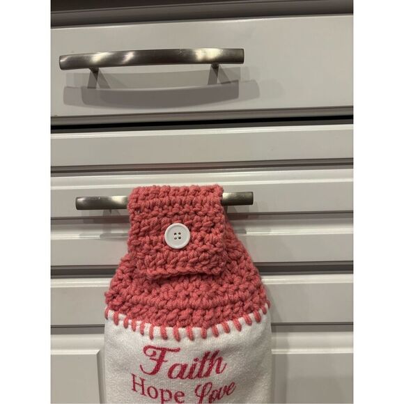 Crochet Top Kitchen towels- Faith Hope Love - Picture 2 of 2
